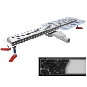 Wiper New Premium Pure Odpływ liniowy 120 cm z obrotowym syfonem Drop 35 - Zestaw (Odpływ+Mankiet+Nóżki) (500.0103.01.120)