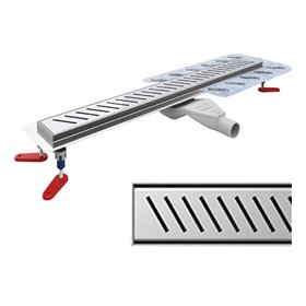 Wiper New Premium Zonda Odpływ liniowy 70 cm z obrotowym syfonem Drop 35 - Zestaw (Odpływ+Mankiet+Nóżki) (500.0099.01.070)