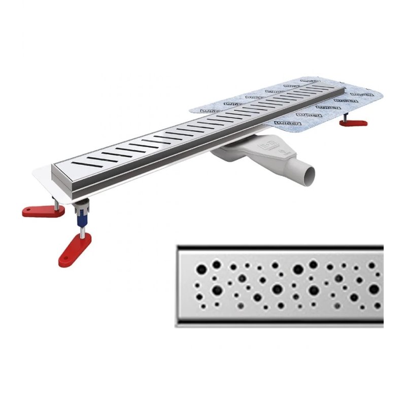 Wiper New Premium Mistral Odpływ liniowy 80 cm z obrotowym syfonem Drop 50 - Zestaw (Odpływ+Mankiet+Nóżki) (500.0169.01.080)