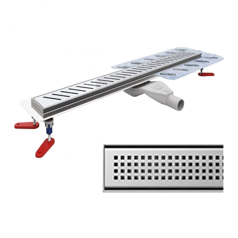 Wiper New Premium Sirocco Odpływ liniowy 90 cm z obrotowym syfonem Drop 50 - Zestaw (Odpływ+Mankiet+Nóżki) (500.0170.01.090)