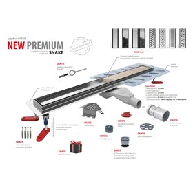 Wiper New Premium Revers (ruszt 2w1) Odpływ liniowy 110 cm z obrotowym syfonem Drop 50 - Zestaw (500.0255.01.110)