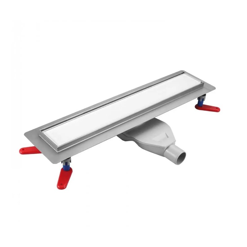 Wiper New Premium Glass White Odpływ liniowy 100 cm z niskim syfonem snake - Zestaw (500.0380.01.100)