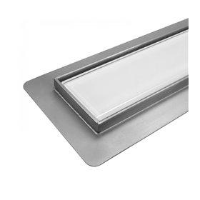 Wiper New Premium Glass White Odpływ liniowy 110 cm z obrotowym syfonem Drop 50 - Zestaw (500.0382.01.110)