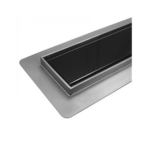 Wiper New Premium Glass Black Odpływ liniowy 70 cm z niskim syfonem snake - Zestaw (500.0383.01.070)