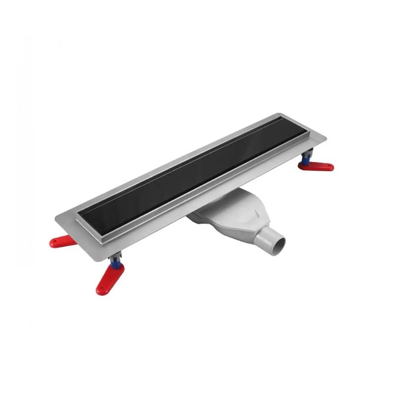 Wiper New Premium Glass Black Odpływ liniowy 70 cm z obrotowym syfonem Drop 50 - Zestaw (500.0385.01.070)
