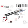 Wiper New Premium Glass Black Odpływ liniowy 70 cm z obrotowym syfonem Drop 50 - Zestaw (500.0385.01.070)