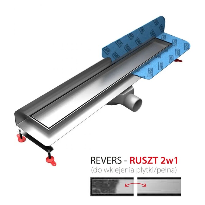 Wiper New Premium ZK Revers (Ruszt 2w1) Odpływ liniowy 100 cm z niskim syfonem snake - Zestaw (500.0252.01.100)