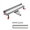 Wiper New Premium ZK White Glass Odpływ liniowy 110 cm z niskim syfonem snake - Zestaw (Odpływ+Mankiet+Nóżki) (500.0386.01.110)