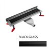 Wiper New Premium ZK Black Glass Odpływ liniowy 70 cm z niskim syfonem snake - Zestaw (Odpływ+Mankiet+Nóżki) (500.0389.01.070)