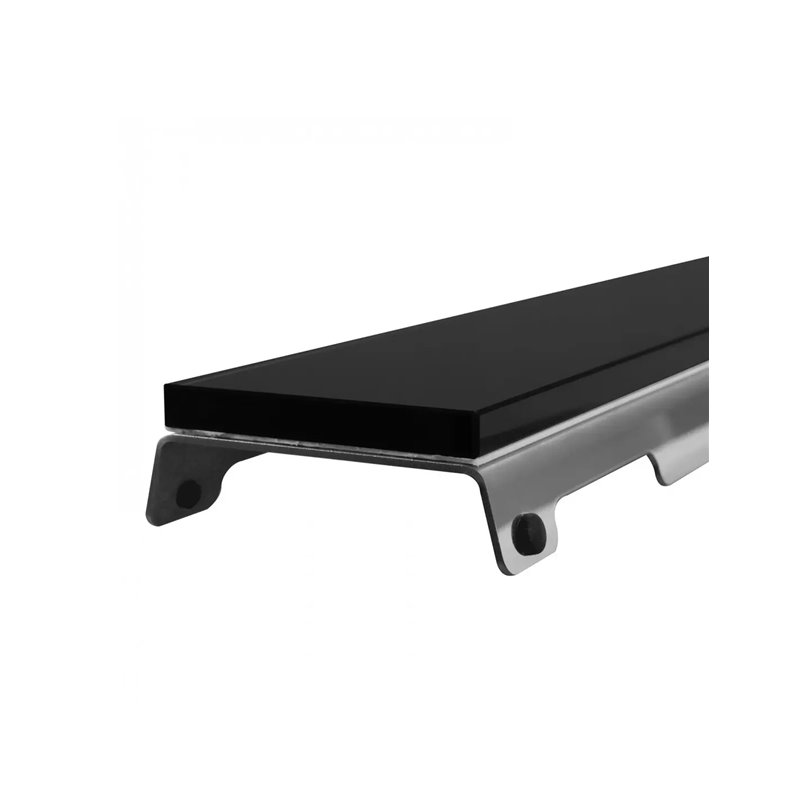 Wiper New Premium ZK Black Glass Odpływ liniowy 70 cm z niskim syfonem snake - Zestaw (Odpływ+Mankiet+Nóżki) (500.0389.01.070)