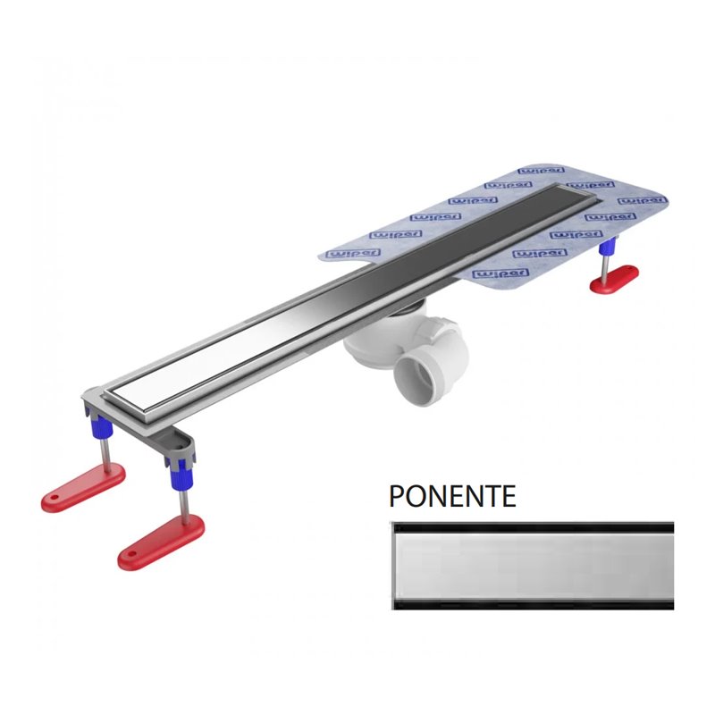 Wiper New Elite Ponente Odpływ liniowy 90 cm z niskim syfonem snake - Zestaw (Odpływ+Mankiet+Nóżki) (100.3398.01.090)