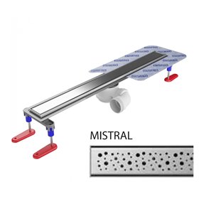 Wiper New Elite Mistral Odpływ liniowy 110 cm z niskim syfonem snake - Zestaw (Odpływ+Mankiet+Nóżki) (100.3396.01.110)