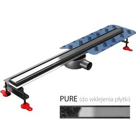 Wiper New Elite Slim Pure Odpływ liniowy 120 cm z syfonem Smart Trap - Zestaw (Odpływ+Mankiet+Nóżki) (100.3402.01.120)