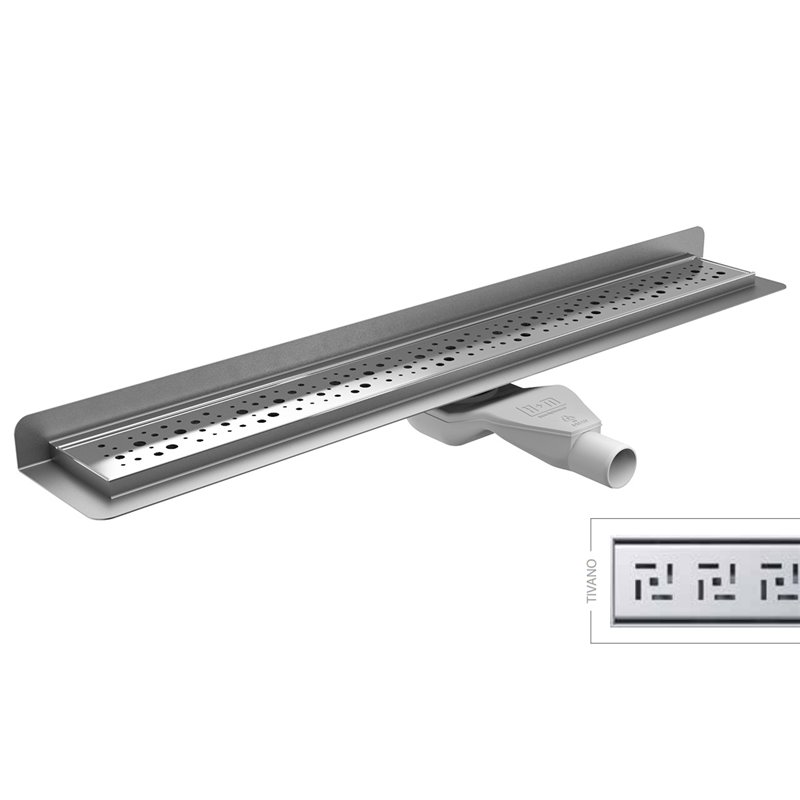 Wiper Premium ZK Tivano 110 cm odpływ liniowy z syfonem snake (rynna+ruszt+syfon) (ZK-OL110P-TIV-SNAKE)