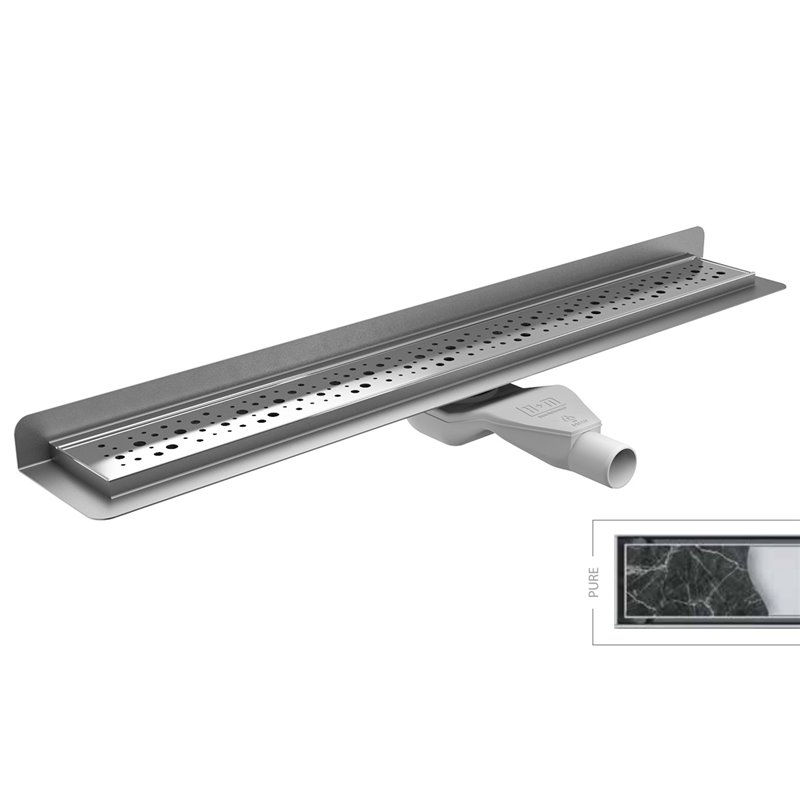 Wiper Premium ZK Pure 100 cm odpływ liniowy z syfonem drop 35 (rynna+ruszt+syfon) (ZK-OL100P-PUR-DROP-35)