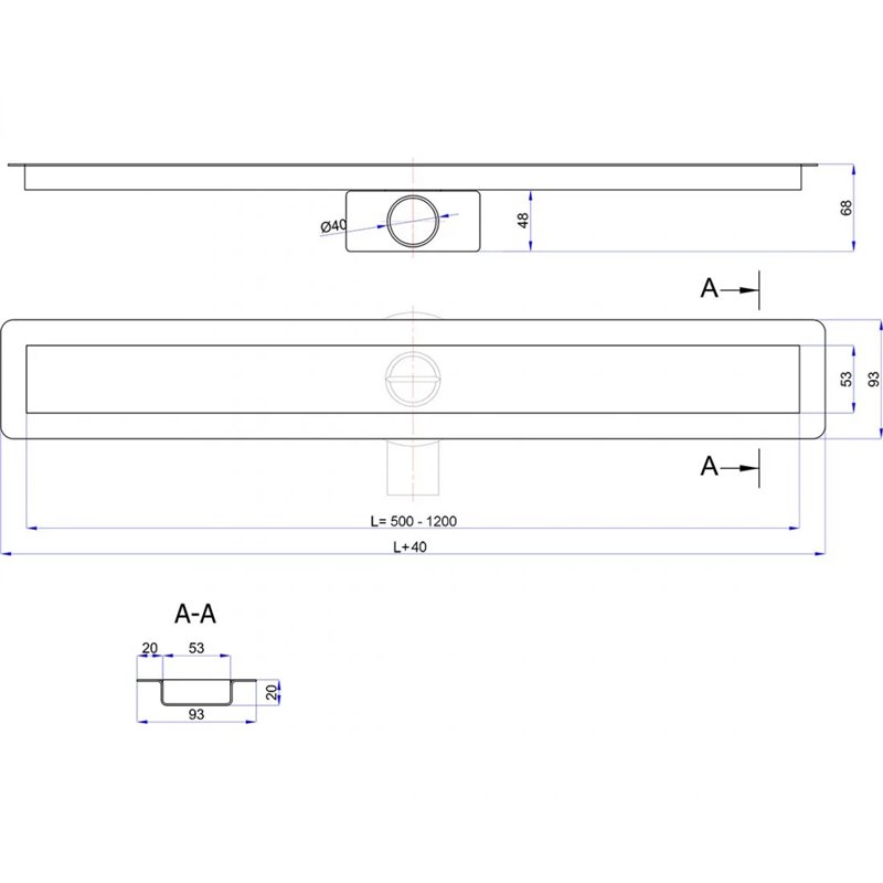 Wiper Invisible Slim 110 cm odpływ liniowy z syfonem smart trap (OL110-INVISIBLE SLIM)