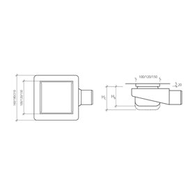 Wiper Invisible Odpływ punktowy 15x15 z syfonem Drop 35 (WP150-INVISIBLE-DROP35)