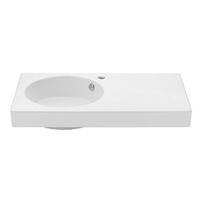 Uptrend FOKSAL 82x46 cm umywalka nablatowa biały połysk, z otworem na baterię oraz przelewem (TR40063A)