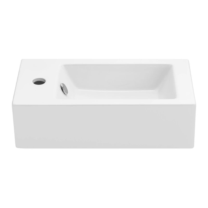 Uptrend AURIS L 50x25,5 cm umywalka ścienna biały połysk, z otworem na baterię oraz przelewem, lewa (TR4127)