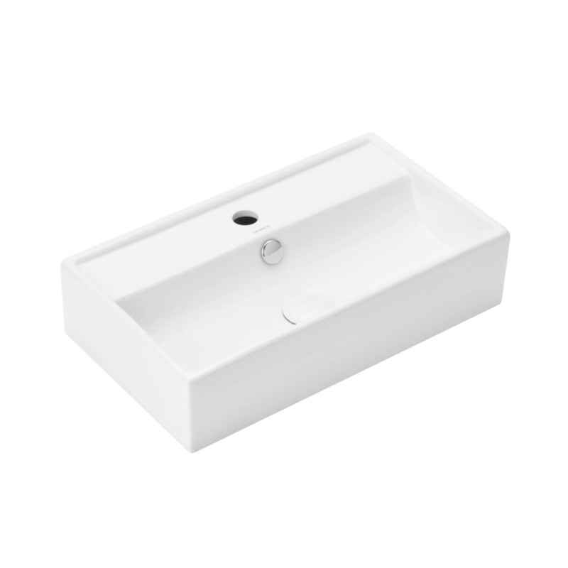 Uptrend DALIA 55x,2x31,9 cm umywalka nablatowa biały połysk, z otworem na baterię oraz przelewem (STR4335)