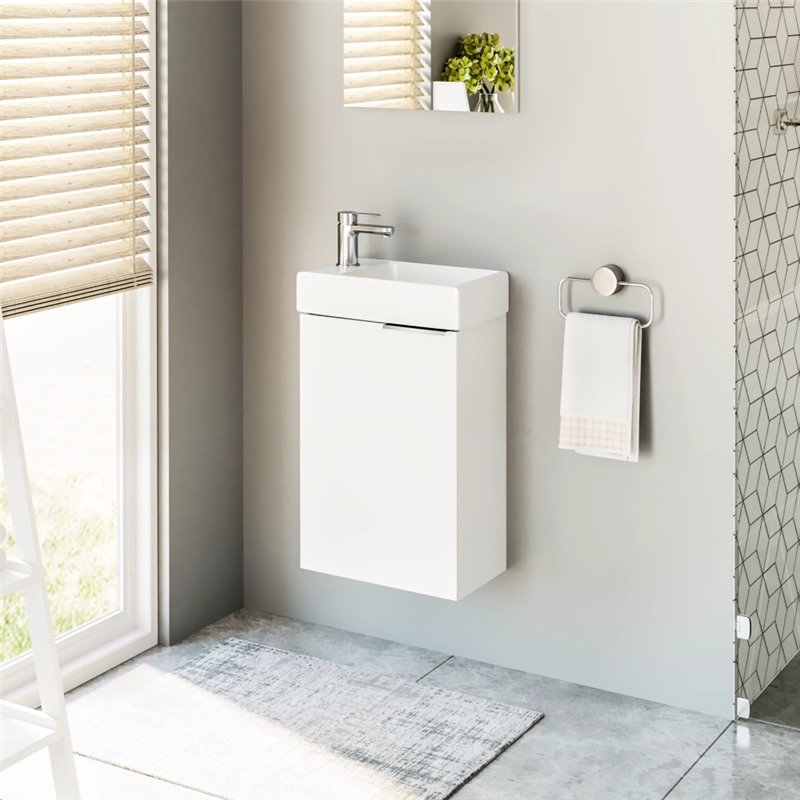 Uptrend FIKA 40 cm 1D0S zestaw szafka z umywalką Biały Połysk (003-SU40-01+TR41355)