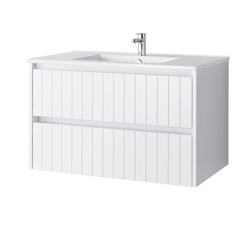 Uptrend MELITO 80 cm 0D2S zestaw szafką z umywalką Ideal Biały Mat (002-SU80-01+UP4530-800)
