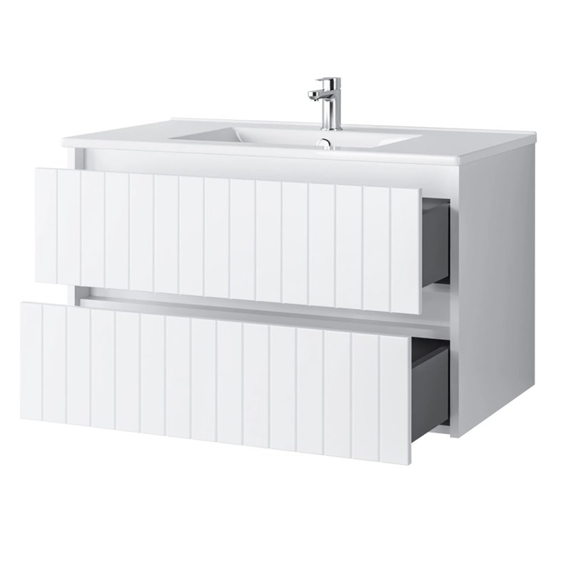 Uptrend MELITO 80 cm 0D2S zestaw szafką z umywalką Ideal Biały Mat (002-SU80-01+UP4530-800)