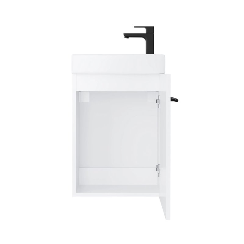 Uptrend NAVA 40 cm 1D0S zestaw szafka z umywalką Biały Mat - uchwyt czarny (004-SU40-01+TR41355)