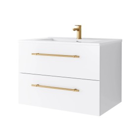 Uptrend NAVA 70 cm 0D2S zestaw szafka z umywalką Biały Mat - uchwyt złoto (004-SU70-02+UP4530-700)