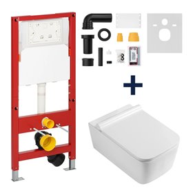 Uptrend Zestaw Yosemite stelaż BASIC SMART bezrantowa miska WC ACCORD, uszczelka wygłuszająca (H502A+TR2122D)