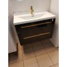 OUTELT ! Elita Kwadro Plus Black Szafka 2S Z Umywalką Milos 80  (A857970351+155780)