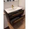 OUTELT ! Elita Kwadro Plus Black Szafka 2S Z Umywalką Milos 80  (A857970351+155780)