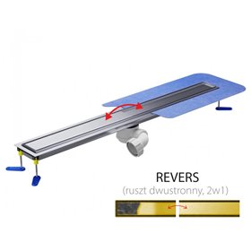 Wiper New MCR Revers Gold Odpływ liniowy do mikrocementu 60 cm syfonem drop 35 - Zestaw Odpływ+Mankiet+Nóżki (500.0702.45.060)