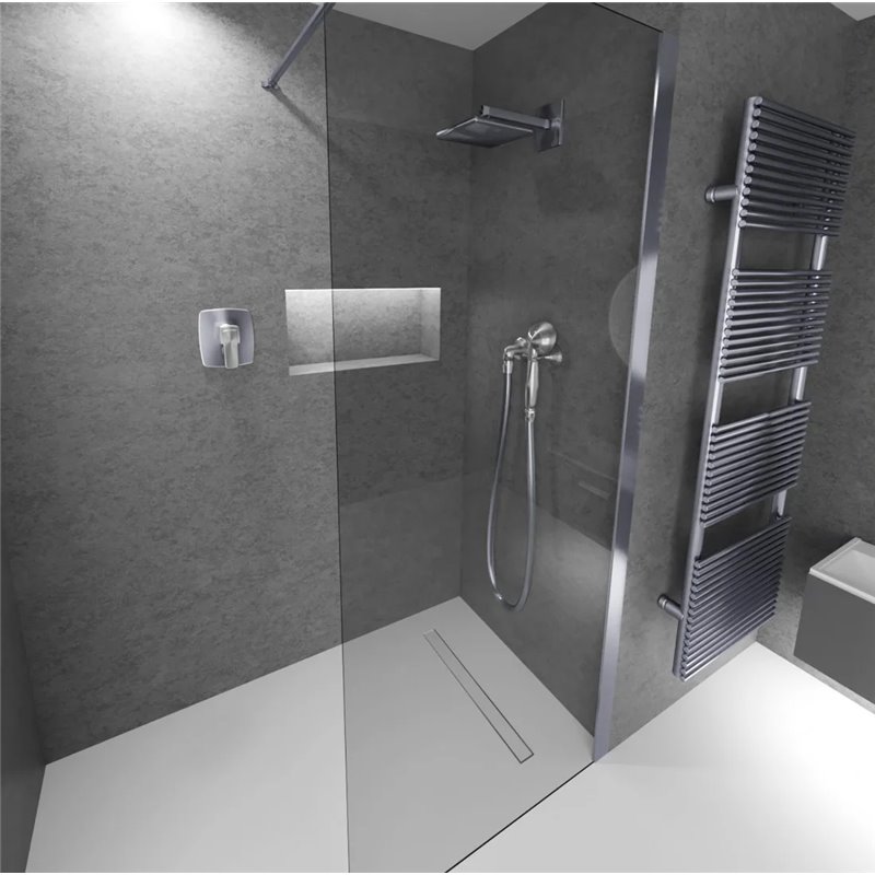 Wiper New MCR Revers Gold Odpływ liniowy do mikrocementu 110 cm syfonem drop 50 - Zestaw Odpływ+Mankiet+Nóżki (500.0703.45.110)