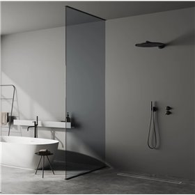 Wiper New MCR Revers Graphite Black Odpływ liniowy (do mikrocementu) 90 cm syfonem drop 50 - Zestaw (500.0703.54.540)