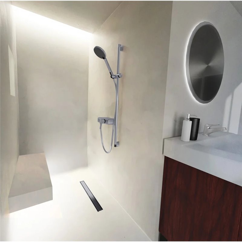 Wiper New MCR Revers Graphite Black Odpływ liniowy (do mikrocementu) 90 cm syfonem drop 50 - Zestaw (500.0703.54.540)