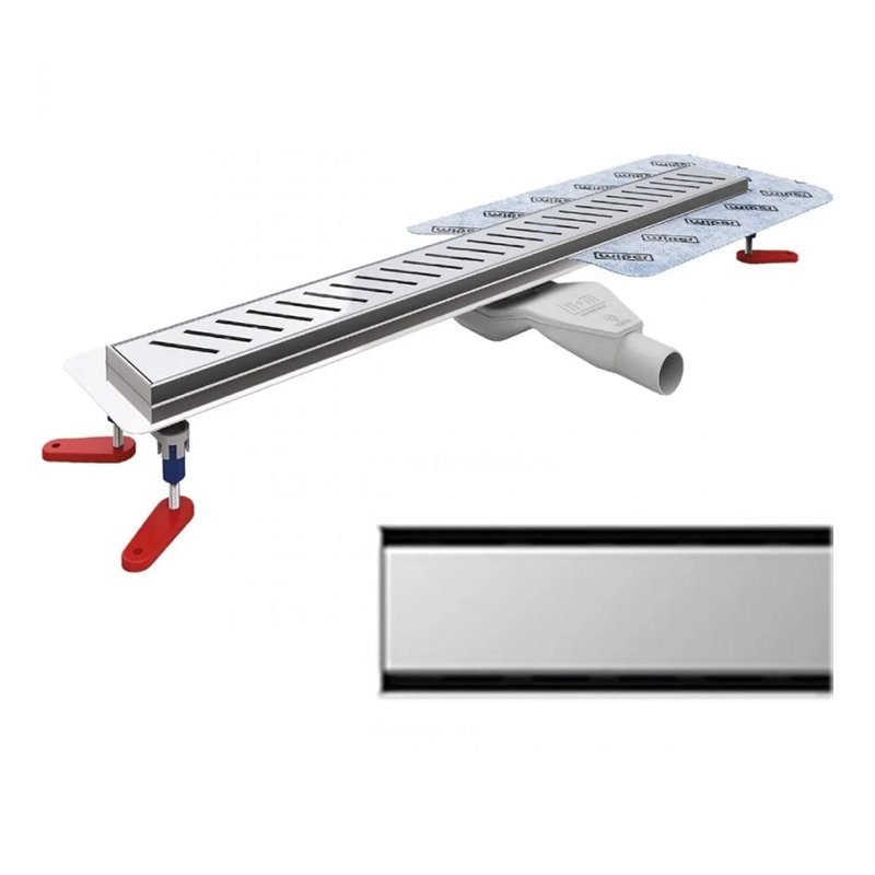 Wiper New Premium Ponente Odpływ liniowy 100 cm z obrotowym syfonem Snake 360 - Zestaw (Odpływ+Mankiet+Nóżki) (500.0725.01.100)
