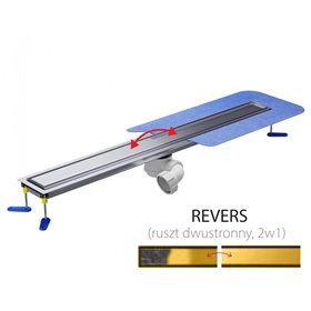 Wiper New MCR Revers Honey Gold Odpływ liniowy (do mikrocementu) 120 cm z syfonem snake 360 - Zestaw (500.0905.09.120)