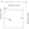 Schedline Estima Brodzik Akrylowy Kwadratowy 100x100 cm (3SP.E1K-100100)