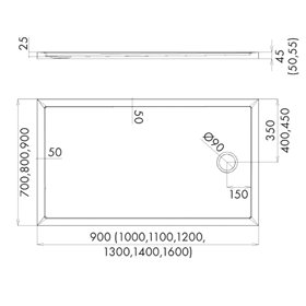 Schedline Estima Brodzik Akrylowy Prostokątny 80x110 cm (3SP.E1P-80110)