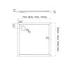 Schedline Estima Brodzik Akrylowy Kwadratowy 90x90 cm (3SP.E2K-9090)