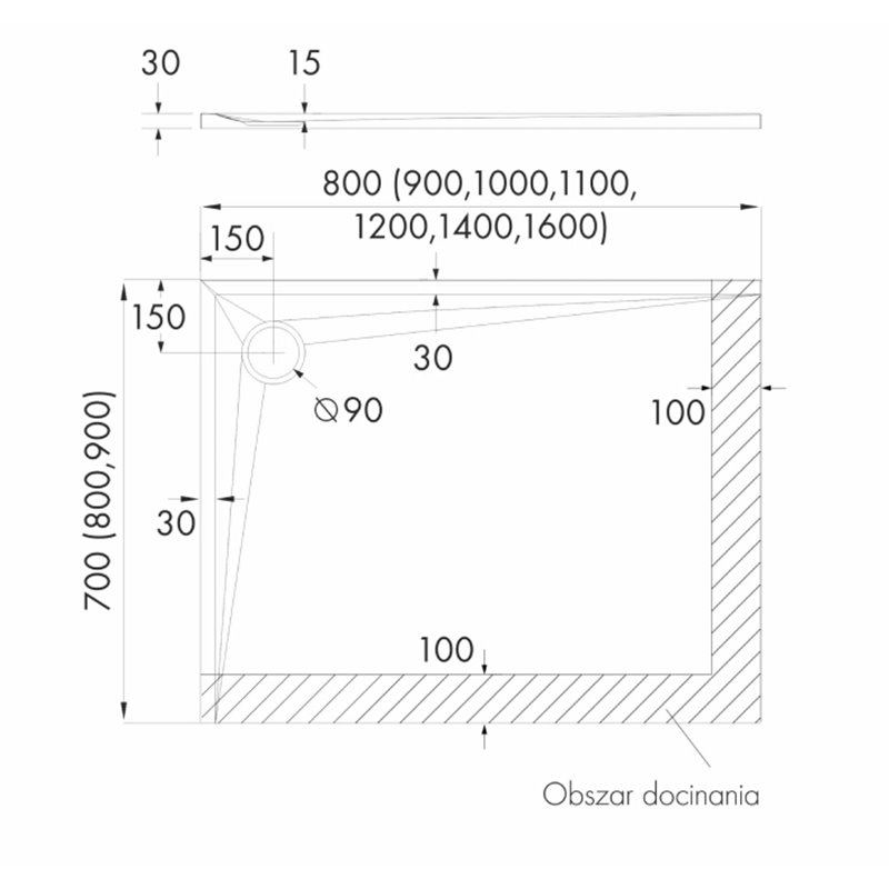 Schedline Libra Cashmere Stone Brodzik Akrylowy Prostokątny Kaszmirowy kamień 80x110 cm (3SP.L1P-80110/PK/ST)