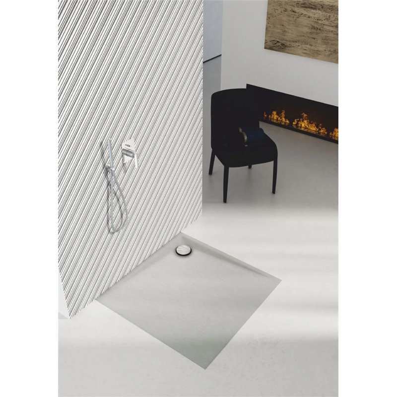 Schedline Libra Cement Stone Brodzik Akrylowy Kwadratowy Cementowy kamień 80x80 cm (3SP.L1K-8080/CT/ST)