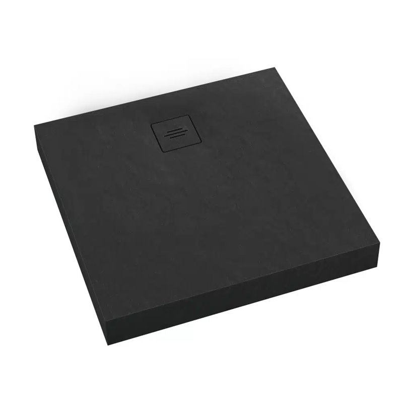 Schedline NoLimits Black Stone Brodzik Akrylowy Kwadratowy Czarny kamień 100x100 cm (3ST.N2K-100100/C/ST-M1/C/ST)