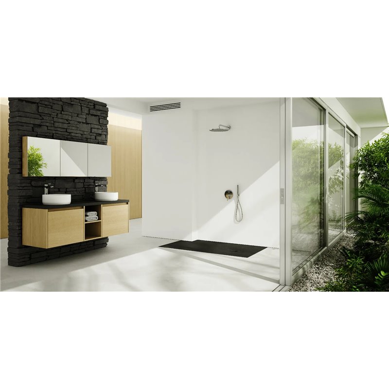 Schedline Protos Black Stone Brodzik Akrylowy Prostokątny Czarny kamień 90x180 cm (3SP.P1P-90180/C/ST-M1/C/ST)