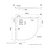 Schedline Protos Cashmere Stone Brodzik Akrylowy Półokrągły Kaszmirowy kamień 90x90 R55 cm (3SP.P1O-9090/PK/ST-M1/PK/ST)