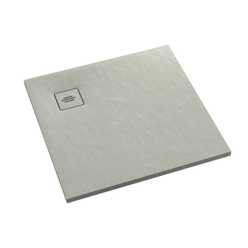 Schedline Protos Cement Stone Brodzik Akrylowy Kwadratowy Cementowy kamień (odpływ w rogu) 80x80 cm (3SP.P1K-8080/CT/ST-M1/CT/ST