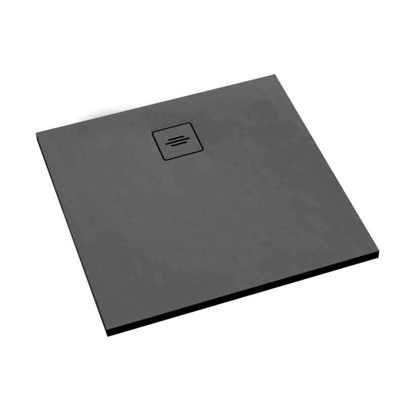 Schedline Protos Grey Stone Brodzik Akrylowy Kwadratowy Szary kamień (odpływ na boku) 80x80 cm (3SP.P2K-8080/S/ST-M1/S/ST)
