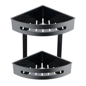 Stella koszyk podwójny narożny z wkładem czarnym 20.5×20.5×29 czarny mat 16.072-bb