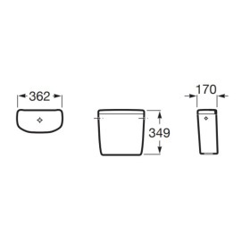 Roca Adele Zbiornik do kompaktu WC 6/3l z dopływem wody z boku (A341190000)